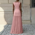 thumbnail image 4 of Women Midi Casual Dress, Elegant Pleated Sleeveless Long Dress, Midi Dress for Special Occasions, Pink - S, 4 of 5