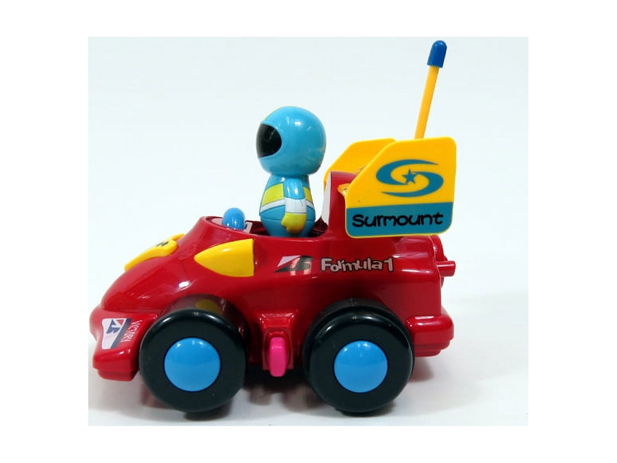 Bisontec 4" Cartoon RC Formula Race Car Remote Control Toy for Toddlers (Red)