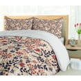 thumbnail image 5 of Ambesonne Floral Duvet Cover Set, Abstract Blossoms Leaves, Queen, Beige Red White, 5 of 6