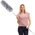 thumbnail image 1 of DELUX Microfiber Feather Duster Extendable Cobweb Duster with 100 inches Extra Long Pole, Bendable Head & Scratch-Resistant Hat for Cleaning Ceiling Fan, High Ceiling, Blinds, Furniture & Cars, 1 of 8
