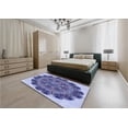 thumbnail image 5 of Ahgly Company Machine Washable Indoor Round Transitional Deep Periwinkle Purple Area Rugs, 8' Round, 5 of 7