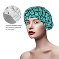 thumbnail image 3 of KLL Aquamarine Glitter Pattern Shower Cap & Bath Cap for Women,Reversible Oversized Waterproof Shower Caps for all Hair Lengths,Elastic Reusable Bathing Hair Cap, 3 of 7