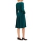 thumbnail image 3 of Vestido plisado de mujer Inspire Chic, corte A, con cinturón, casual de negocios, de manga larga, talla XL, azul verde, 3 of 5