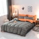 thumbnail image 4 of Juego de funda nórdica naranja y verde, juego de cama de 3 piezas, juego de edredón con estampado moderno para cama doble King Queen con 1 funda de edredón y 2 fundas de almohada, 4 of 5