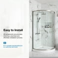 thumbnail image 4 of Ove Decors Breeze 32 in x 32 in x 77 in H Curved Corner Shower with Clear Glass & Shower Base and Satin Nickel Hardware, 4 of 15