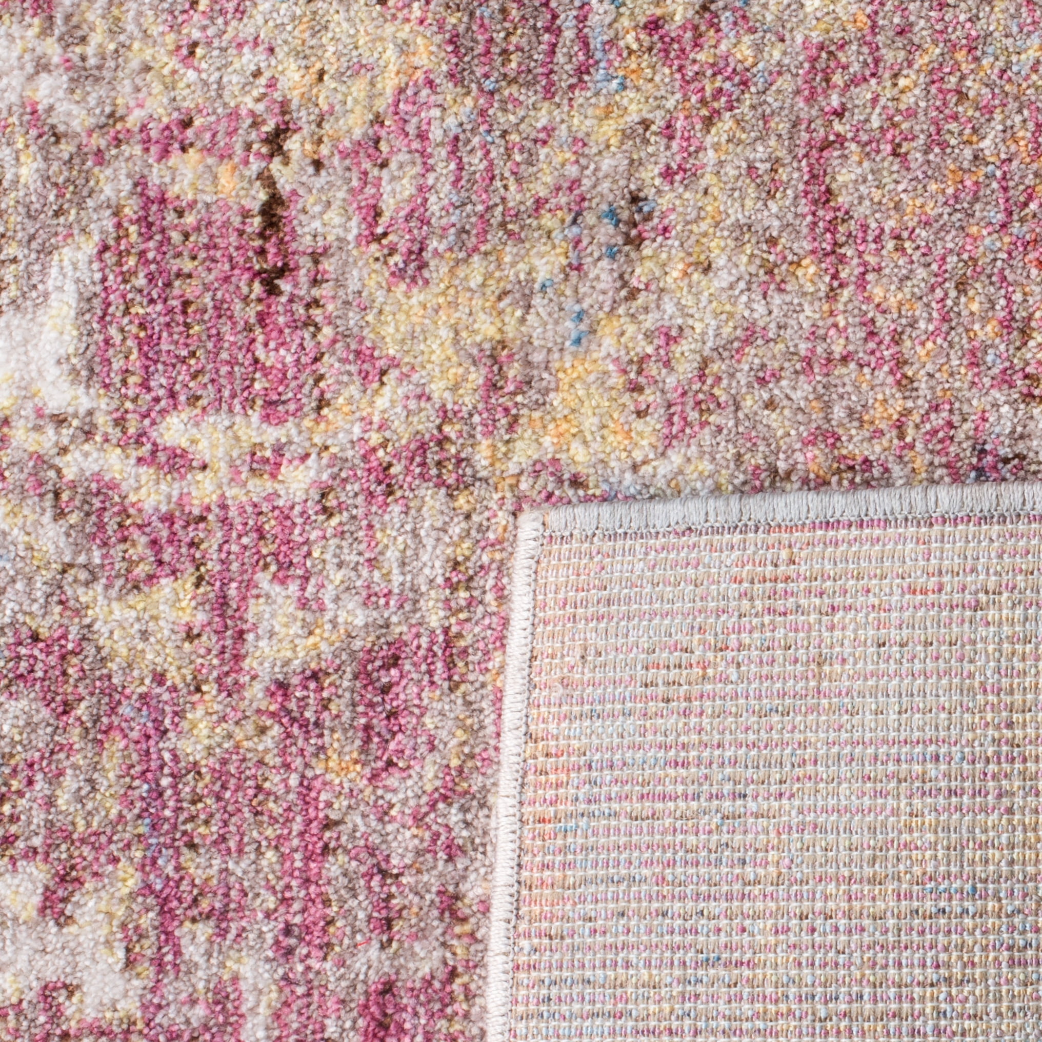SAFAVIEH Bristol Maisy Abstract Polyester Area Rug, Pink/Multi, 9' x 12'