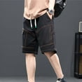 thumbnail image 4 of Gubotare Mens Shorts Cargo Men's Capri Long Twill Cargo Shorts Below Knee Cotton Relaxed Fit Casual Multi-Pocket (Black,7XL), 4 of 5