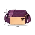 thumbnail image 2 of Fashion Women Comfortable Embroidery Messenger Bag Zipper Underarm Bag Shoulder Bag Ladies Handbag Crossbody Bag PURPLE, 2 of 8