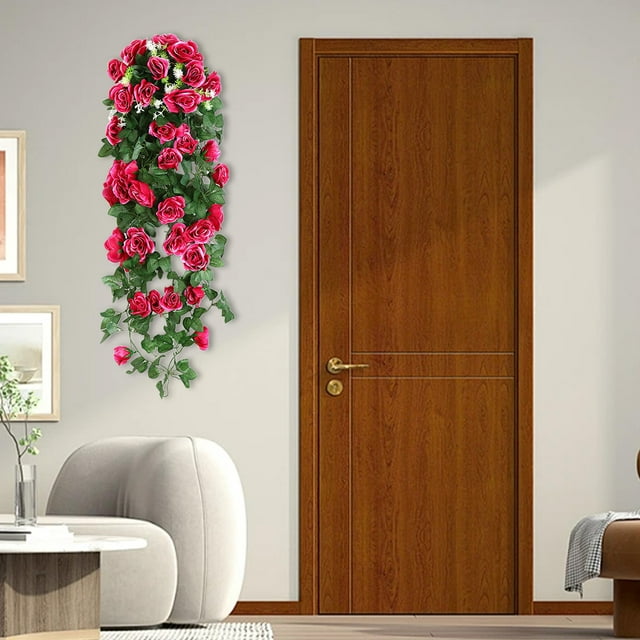 Simulation Rose Wall Hanging Set Fake Flowers Rattan For Shopping Malls Home Decor Garden Arrangement Flowers