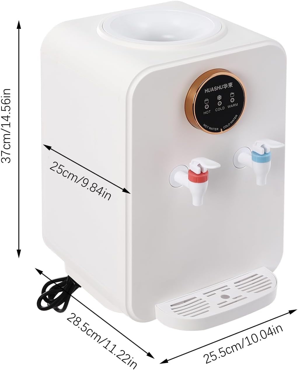 Top Loading Water Cooler Water Dispenser, Premium Countertop Water Dispenser for Hot/Cold/Constant Temper Water, Water Cooler Dispenser Holds 1.19-4.99 Gallon Bottles for Home, Office, White