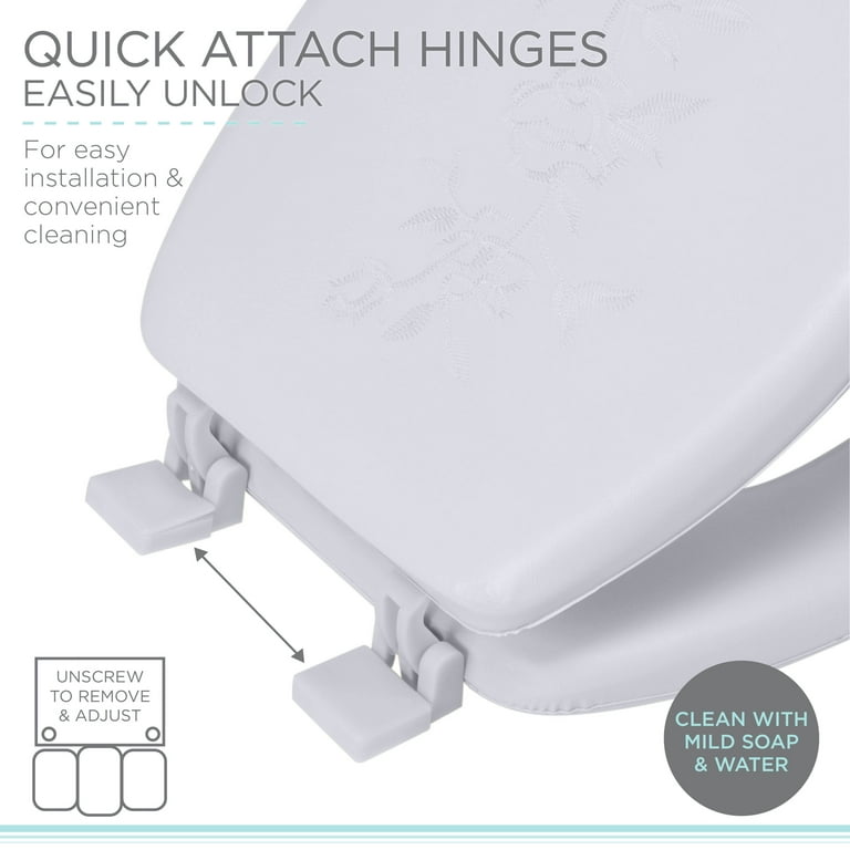 Christmas Savings! SHENGXINY Toilet Lid Cover Clearance Soft Elongated  Vinyl Toilet Seat, Soft Vinyl Cover With Comfort Foam Cushioning - Fits All  Standard Size Fixtures - Easy To Install White 