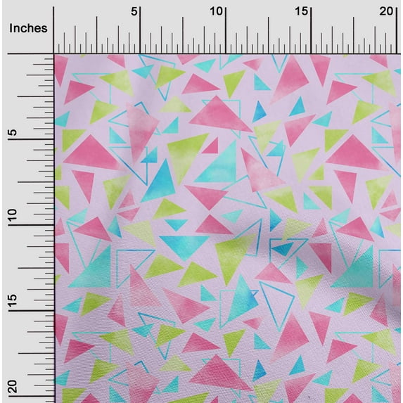 oneOone Cotton Cambric Light Violet Fabric Triangle Diy Clothing Quilting Fabric Print Fabric By Yard 56 Inch Wide-532