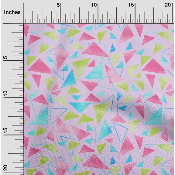 oneOone Cotton Poplin Twill Light Violet Fabric Triangle Diy Clothing Quilting Fabric Print Fabric By Yard 56 Inch Wide-B9A