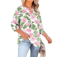 thumbnail image 4 of Babysbule Crewneck with Front Cutout 3/4 Sleeve, Position Print, Blouse & Top (Women's Plus Size), 4 of 6