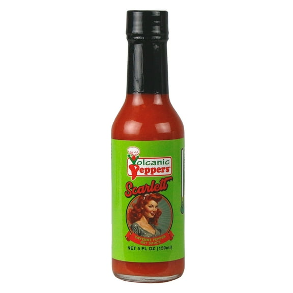 Volcanic Peppers Scarlett Cayenne Pepper Hot Sauce 5 oz Mild Heat VPSCARLETT