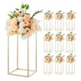 thumbnail image 1 of VEVOR Wedding Flower Stand, 10PCS 15.75-inch Column Flower Stand, Floral Stands with Acrylic Laminate, Gold Rectangular Floral Display Rack for Wedding, Party, Birthday, Home,  Gold Centerpiece Stands, 1 of 9