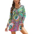 thumbnail image 1 of Eyeball Pattern-Color Alt Square Neck Dress New Plus Size Elegant Women Waist Tight Dress Alternate Colors Colorful Eyeball, 1 of 5