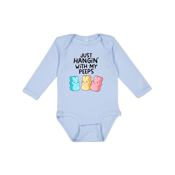 Inktastic Easter Just Hangin' with My Peeps Boys or Girls Long Sleeve Baby Bodysuit