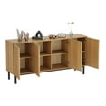 thumbnail image 2 of BeesClover Sideboard Buffet Cabinet with Storage, Wooden Storage Cabinet with Fluted Doors and Adjustable Shelf, Freestanding Coffee Bar for Kitchen, Dining Room, 2 of 8