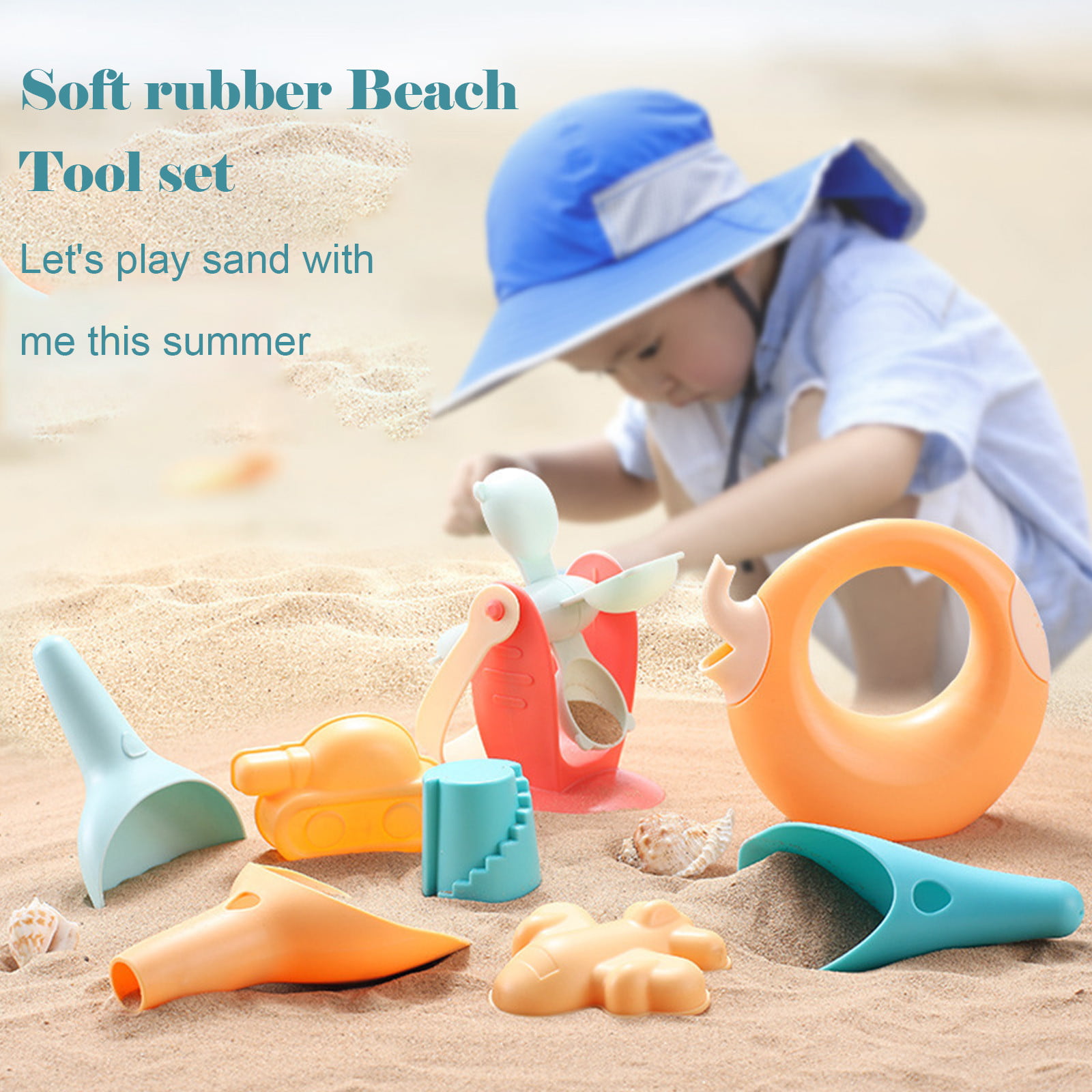 4Pcs Kids Bucket Spade Shape Set Beach Garden Sandpit Play Set Toy Kids Children