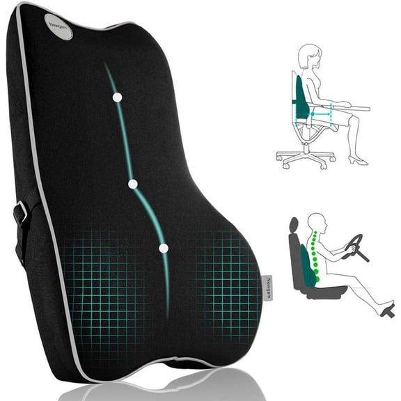 Lumbar Support Pillow, Memory Foam Back Cushion with 3D Mesh