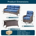 thumbnail image 7 of Unnifurnzi 4 Pieces Patio Furniture Set-High Back Outdoor Swivel Chairs Set of 2 with Outdoor Wicker Couch Patio Conversation Sets for Deck Porch Poolside Balcony-Brown/Blue, 7 of 7