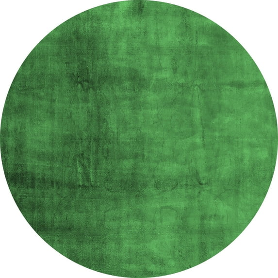Ahgly Company Indoor Round Oriental Emerald Green Industrial Area Rugs, 4' Round