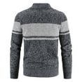 thumbnail image 5 of IYTR Men's Winter Color Block Knitted Zipper Cardigan Sweater Warm Long Sleeve Outwear Coat with Pockets Dark Gray XL, 5 of 5