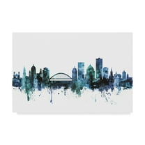Trademark Fine Art 'Rochester New York Blue Teal Skyline' Canvas Art by Michael Tompsett