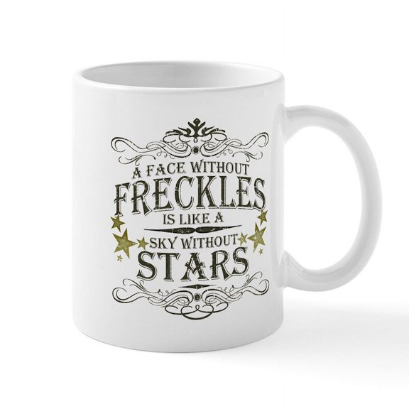 CafePress - A Face Without Freckles Mug - 11 oz Ceramic Mug - Novelty Coffee Tea Cup