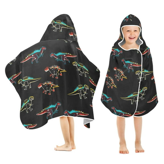 joogoo Dinosaur-a2 Kids Hooded Beach Towel Baby Bath Towel 23.5"x50"