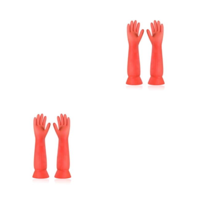 Yuarrent 1 par de guantes de limpieza, manopla de , tocados limpios, diseño grueso, accesorios para el hogar, cintura antideslizante, naranja / Naranja/M 2Conjunto