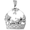 thumbnail image 1 of 18K White Gold Cat Pendant - 27 mm, 1 of 2