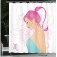 thumbnail image 3 of Ambesonne Zodiac Scorpio Shower Curtain, Woman Blue Dress, 69"Wx84"L, Pink Turquoise Beige, 3 of 4