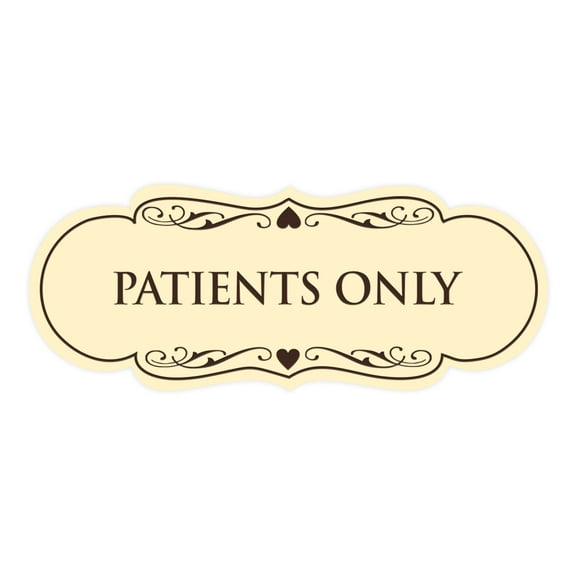 Designer Patients Only Sign(Ivory/Dark Brown) - Medium