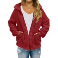 thumbnail image 4 of Vedolay Womens 2023 Coat Womens Jackets Open Front Long Sleeve Fitted Ruffle Casual Office Jacket,Red L, 4 of 5