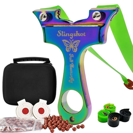 Clianle Outdoor Shooting High-speed Slingshot Adult Metal Catapult Set for Hunting or Competition