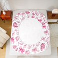 thumbnail image 4 of Manfei Vintage Seashell Bow Fitted Sheet Queen,Nautical Girly Bedding,3 Pieces,1 Fitted Sheet and 2 Pillowcases, 4 of 6