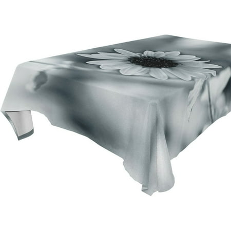 

POPCreation Black And White Daisy Tablecloth 60x104 inches