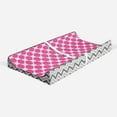 thumbnail image 2 of Bacati - Ikat Dots Chevron Fuchsia Gray Quilted Muslin Changing Pad Cover, 2 of 10