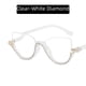 thumbnail image 3 of Gafas de lectura con protección contra la luz azul y ópticas de resina, modernas gafas de hipermetropía con medio marco y incrustaciones de diamantes transparentes para mujer en Jianghu, 3 of 5