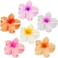 thumbnail image 1 of Pinzas para el cabello con flores, 6 piezas, pinzas grandes para cabello grueso, pinzas para el cabello con flores hawaianas, pinzas para el cabello de hibisco, pinzas para el cabello de Plumeria para, 1 of 5