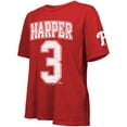 thumbnail image 2 of Women's Majestic Threads Bryce Harper Red Philadelphia Phillies Oversized Name & Number T-Shirt, 2 of 3