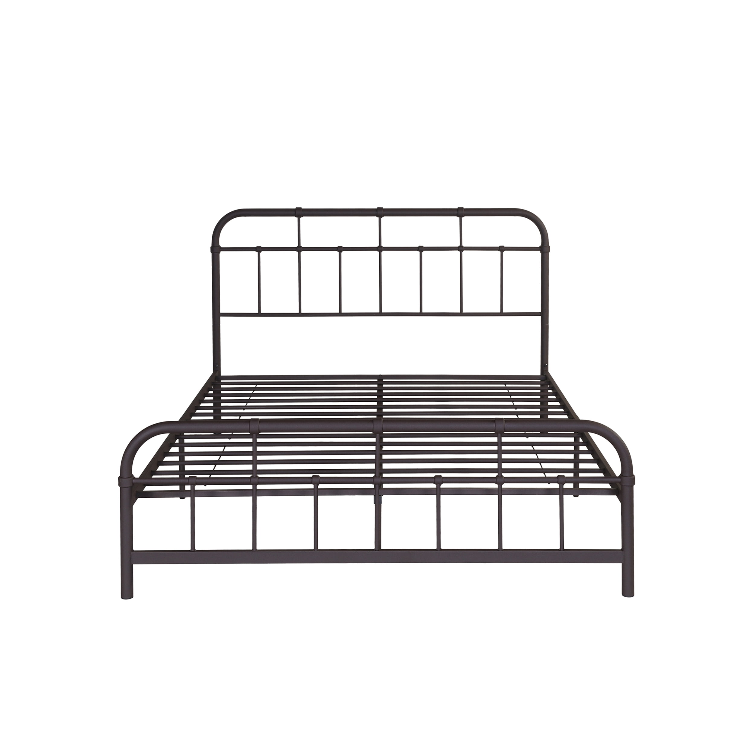 Noble House Khari Industrial Queen-Size Iron Minimal Bed Frame, Hammered Copper