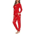 thumbnail image 2 of Renewold Red Snowflake Nightwear Pants Bottoms Set of 2 Christmas Theme Women's Personalized Casual Wear Sweatshirt Softness Pajama Loungewear Size 5XL, 2 of 4