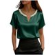 thumbnail image 1 of Eres Más Que Una Camisa de Puntuación de Prueba Moda de Verano de Mujer Color Sólido Casual Cuello en V Top de Manga Corta Mujeres Tops de Verano Casual, 1 of 5