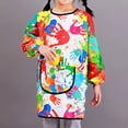 thumbnail image 2 of Haitryli Children Long Sleeve Painting Apron Colorful Print Waterproof Art Smocks Kindergarten Career Day Cover Bib Colorful XL/中, 2 of 6