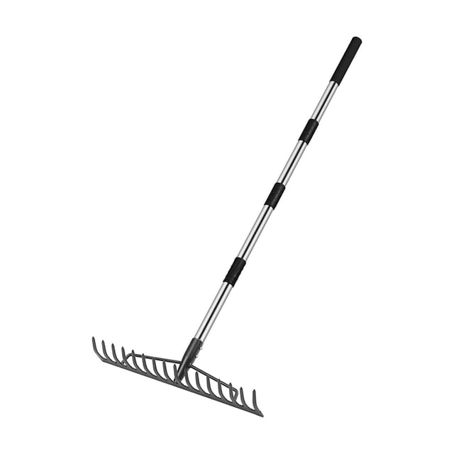 Almencla Râteau à Feuilles de Jardin Poignée Réglable Ferme Robuste Arbuste pour Pelouses