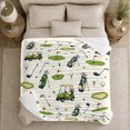 thumbnail image 5 of Artistic Pattern, Playful Golf Art Scene, Warm Flannel Blanket for Clubhouse and Game Room with Detailed Artwork, Golf Lovers Father's Day Gift, Artistic Home Decor, 5 of 9