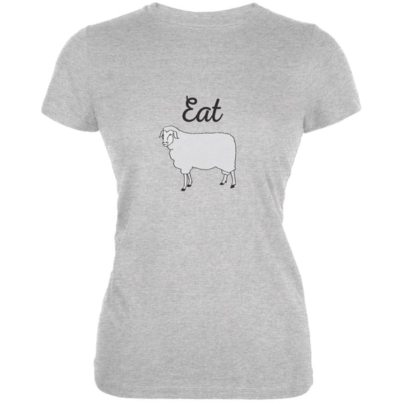 Eat Sheep Heather Grey Juniors Soft T-Shirt - 2X-Large